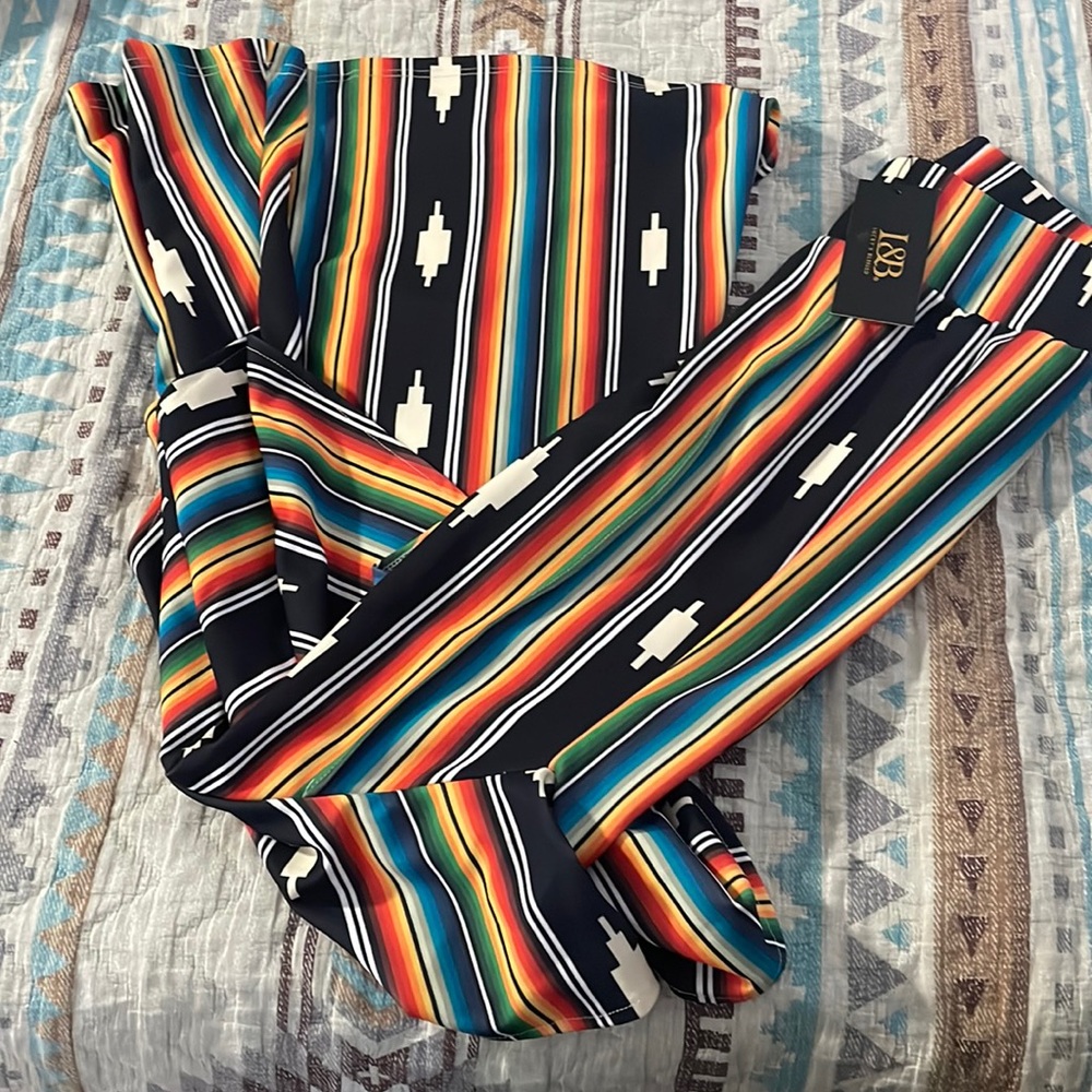 Aztec western elastic flare pants